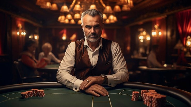 Dealer langsung blackjack di studio pressplay dengan kamera multi-sudut